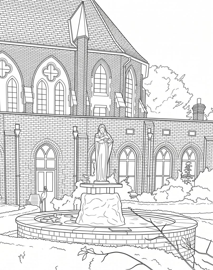 cropped line drawing of garden